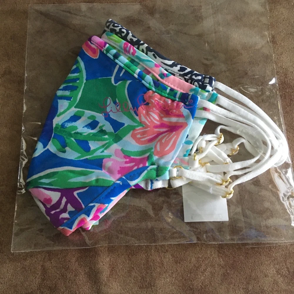 LILLY PULITZER NWT AUTHENTIC THREE DESIGN NON-MEDICAL FACE MASKS